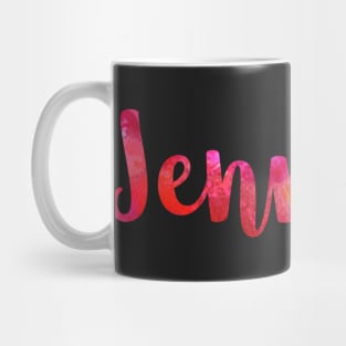 "Jennifer" Red Gradient Watercolor - Customizable Mug